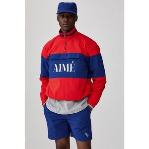Aime Leon Dore ALD Nylon Quarter Zip Pullover Red Combo Size: XXL New with Tags